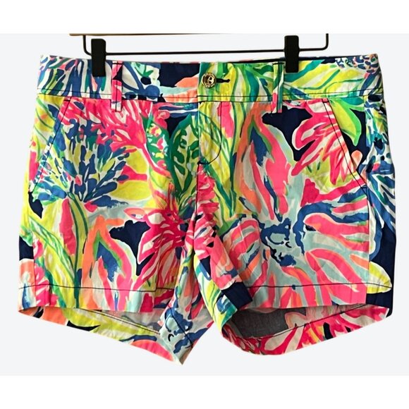 Lilly Pulitzer Pants - Lilly Pulitzer Size 10 Callahan Short Pink Yellow Green Blue White 34" x 5"
